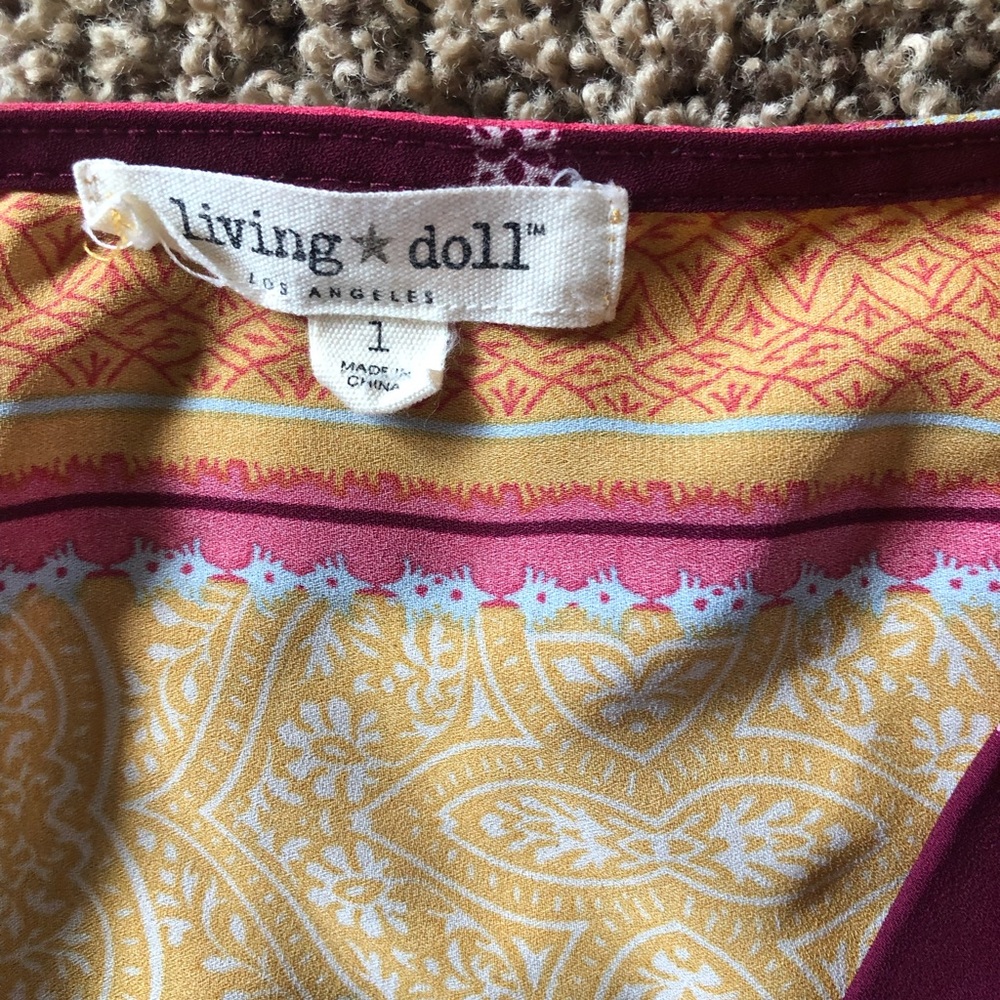 Living Doll Fall Boho Romper Size Large - Picture 3 of 6